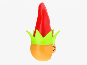 Emoji 090 Laughing With Elf Hat 3D Model