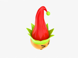 Emoji 090 Laughing With Elf Hat 3D Model