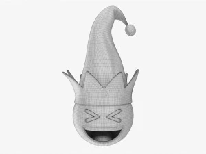 Emoji 090 Laughing With Elf Hat 3D Model