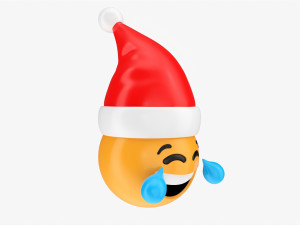 Emoji 091 Laughing With Santa Hat 3D Модель