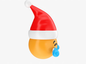 Emoji 091 Laughing With Santa Hat 3D Модель