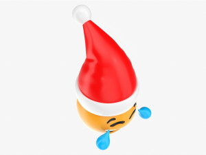 Emoji 091 Laughing With Santa Hat 3D Модель