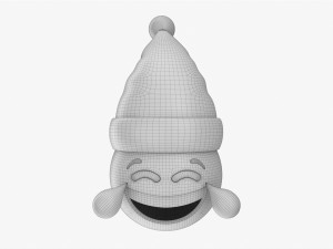 Emoji 091 Laughing With Santa Hat 3D Модель