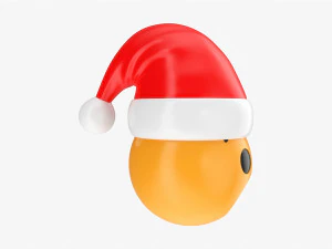 Emoji 092 Fearful With Santa Hat 3D Model