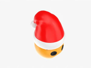 Emoji 092 Fearful With Santa Hat 3D Model