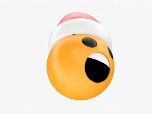 Emoji 092 Fearful With Santa Hat 3D-Modell