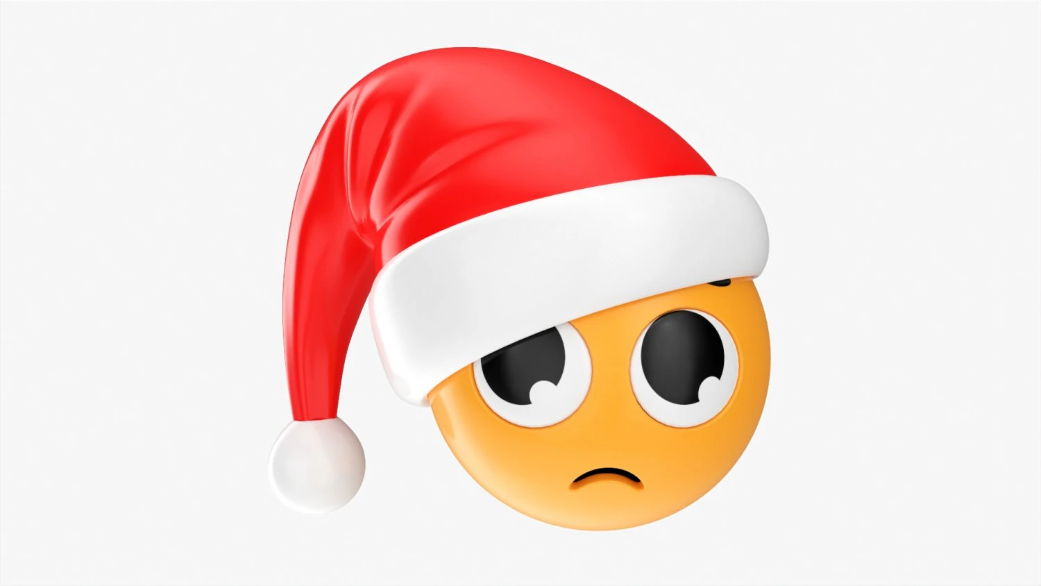 Emoji 093 Disappointed With Santa Hat 3D Model .c4d .max .obj .3ds .fbx .stl .blend 