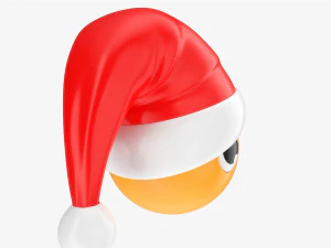 Emoji 093 Disappointed With Santa Hat 3D Model