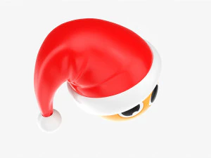 Emoji 093 Disappointed With Santa Hat 3D Model