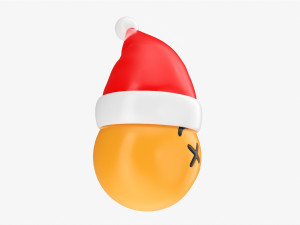 Emoji 094 Dizzy With Santa Hat 3D-Modell