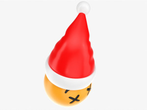 Emoji 094 Dizzy With Santa Hat 3D-Modell