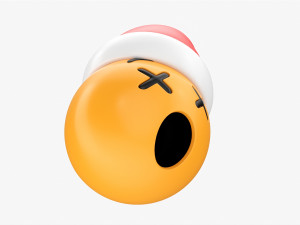 Emoji 094 Dizzy With Santa Hat 3D-Modell