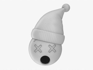 Emoji 094 Dizzy With Santa Hat 3D-Modell