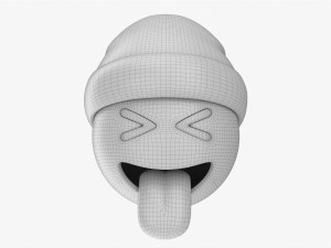 Emoji 095 With Closed Eyes Stuck-Out Tongue And Santa Hat 3D-Modell