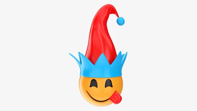 Emoji 096 Yum With Elf Hat 3Dモデル .c4d .max .obj .3ds .fbx .stl .blend 