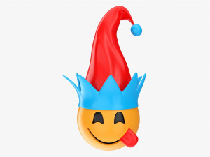 Emoji 096 Yum With Elf Hat 3D Model