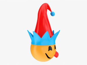 Emoji 096 Yum With Elf Hat 3D Model