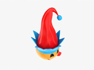 Emoji 096 Yum With Elf Hat 3D Model