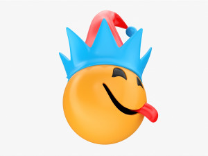 Emoji 096 Yum With Elf Hat 3Dモデル