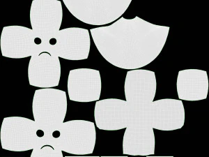 Emoji 098 chorando com l&aacute;grima e chap&eacute;u de Papai Noel Modelo 3D