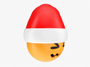 Emoji 099 Confounded With Santa Hat 3D-Modell