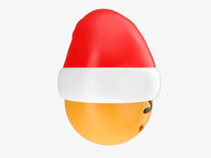 絵文字099 サンタ帽子と当惑 3Dモデル