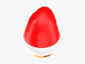 絵文字099 サンタ帽子と当惑 3Dモデル