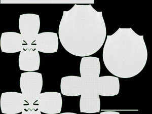 絵文字099 サンタ帽子と当惑 3Dモデル