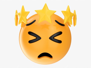 Emoji 100 Tired With Star Shaped Tiara 3D Model