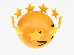 Emoji 100 Tired With Star Shaped Tiara 3D Модель