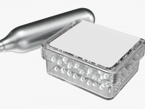 Air pistol gas cylinder and bullet box 3D Модель