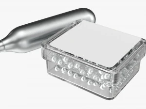 Air pistol gas cylinder and bullet box 3D Model