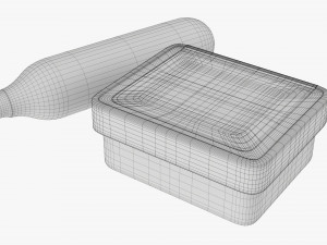 Air pistol gas cylinder and bullet box 3D Модель