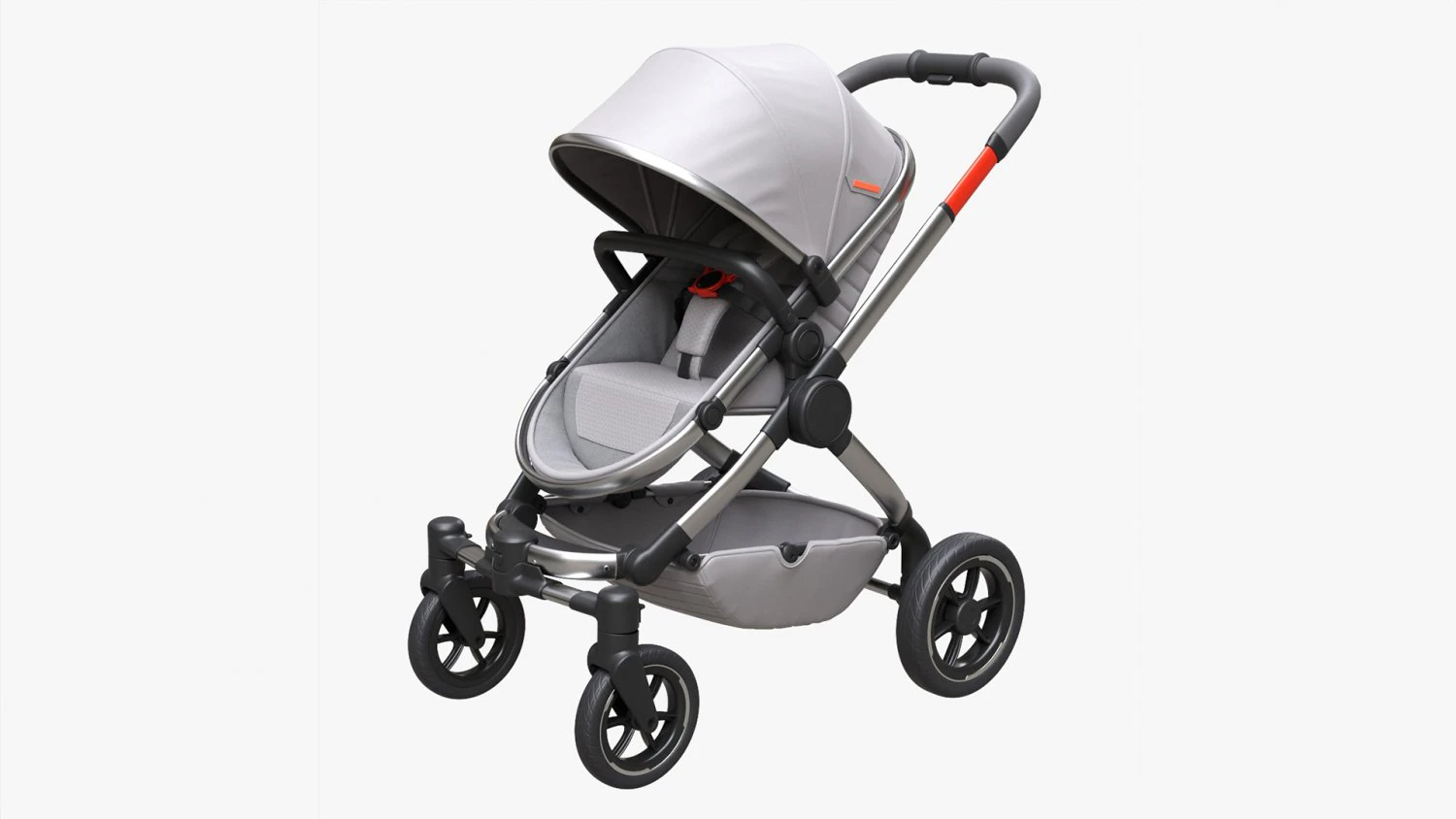 Baby Stroller 01 3D Model .c4d .max .obj .3ds .fbx .stl .blend