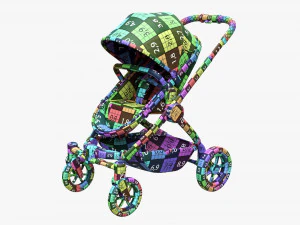 Baby Stroller 01 3D Model