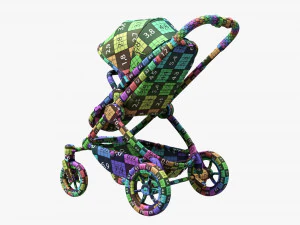 Baby Stroller 01 3D Model