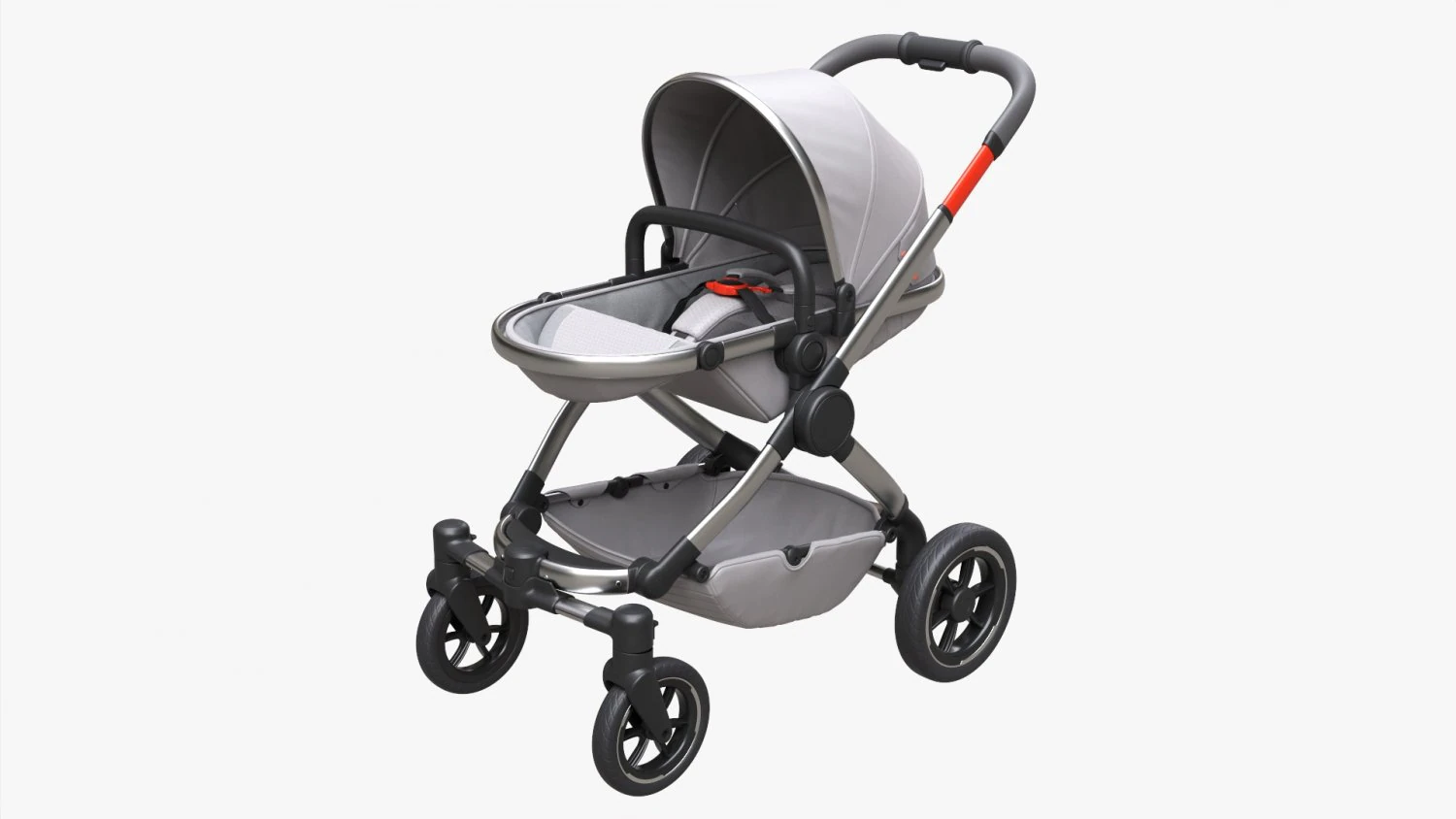 Baby Stroller 03 3D Model .c4d .max .obj .3ds .fbx .stl .blend 
