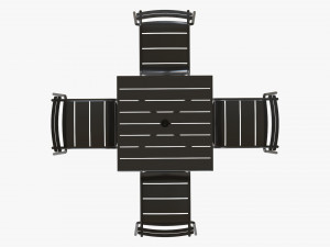 Bar Height Outdoor Table With Barstools 3D Модель