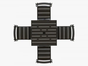 Bar Height Outdoor Table With Barstools 3D Model