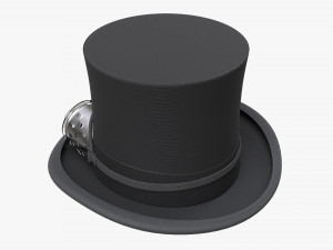 Black Top Hat With Googles 3D 模型