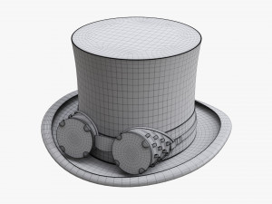 Black Top Hat With Googles 3D 模型