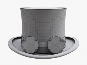 Black Top Hat With Googles 3D 模型