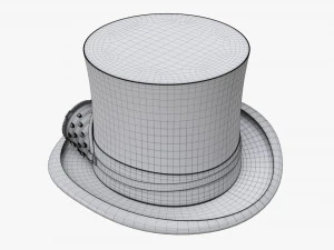 Black Top Hat With Googles 3D Model