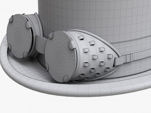 Black Top Hat With Googles 3D 模型