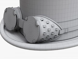 Black Top Hat With Googles 3D Model