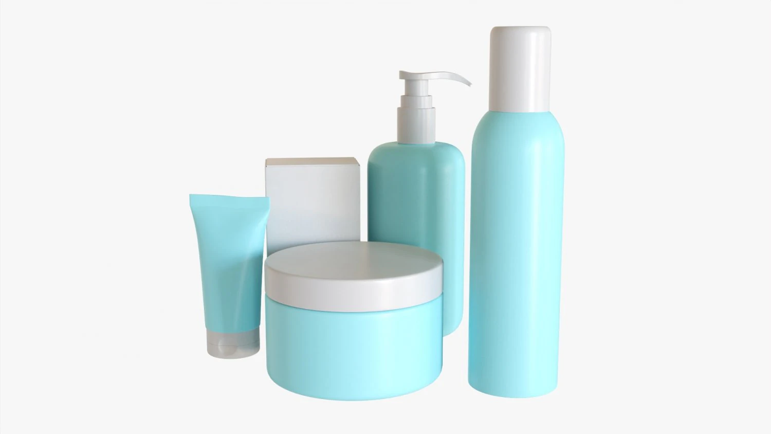 Body Care Set Mockup 3D Model .c4d .max .obj .3ds .fbx .stl .blend 