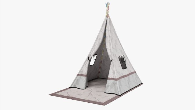 Children Tepee With Playmat Modelo 3D .c4d .max .obj .3ds .fbx .stl .blend 