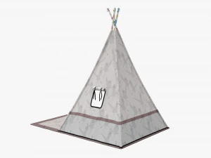 Children Tepee With Playmat 3D Model