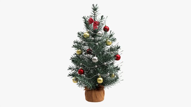 Christmas Tree Small Decorated 3D Модель .c4d .max .obj .3ds .fbx .stl .blend 