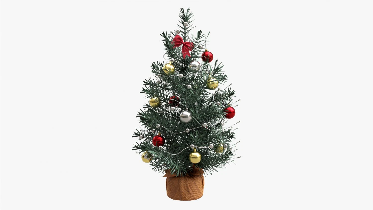 Christmas Tree Small Decorated 3D Model .c4d .max .obj .3ds .fbx .stl .blend